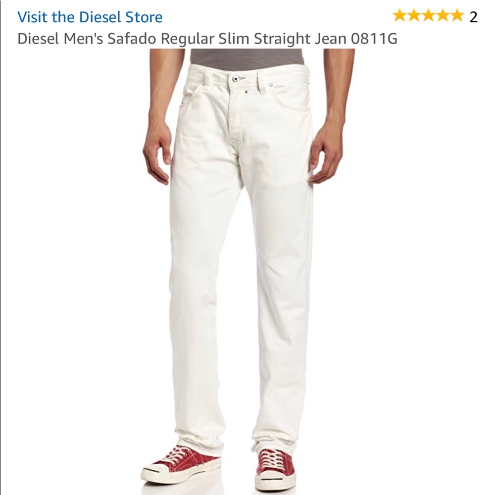 Diesel White Button Fly Jeans